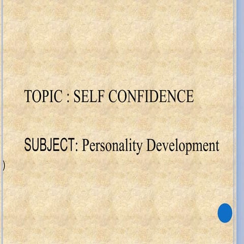 Self confidence