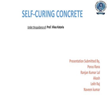Self curing concrete