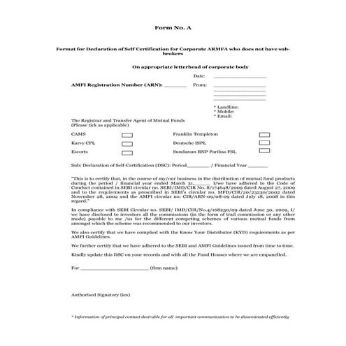 Self declaration form (2010   2011)