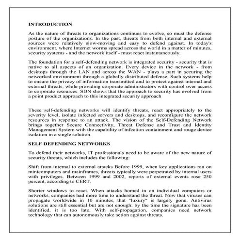 Self defending networks