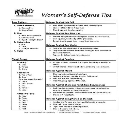 Women's Self-Defense Tips