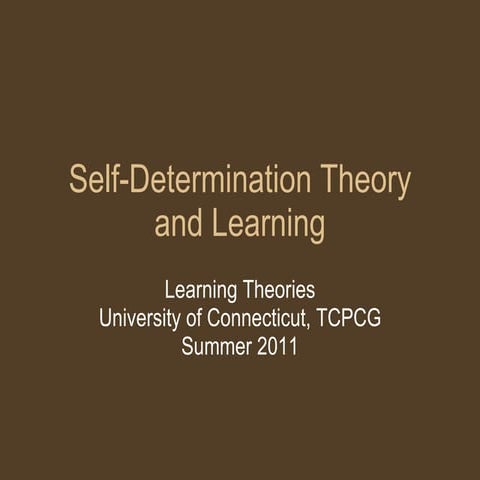 Self-Determination Theory and Learning