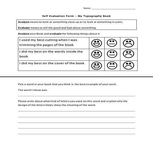 Self evaluation form design a word2013 | DOCX