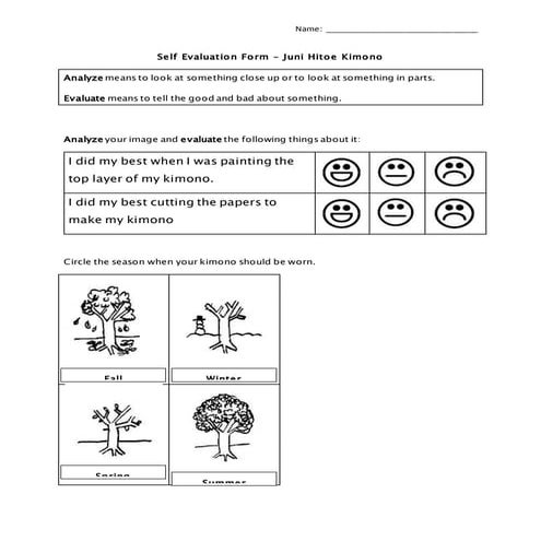 Self evaluation form kimono