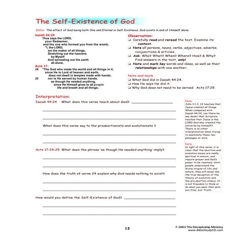 Selfexistence of god