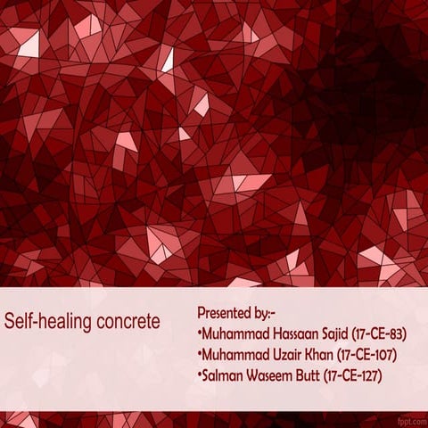 Self healing concrete