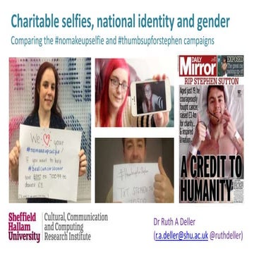 Charitable selfies, national identity and gender