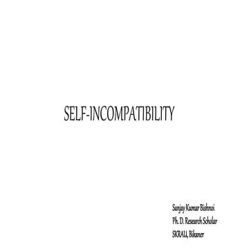 Self incompatibility