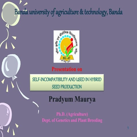 Self incompatibility used in hybrid seed production