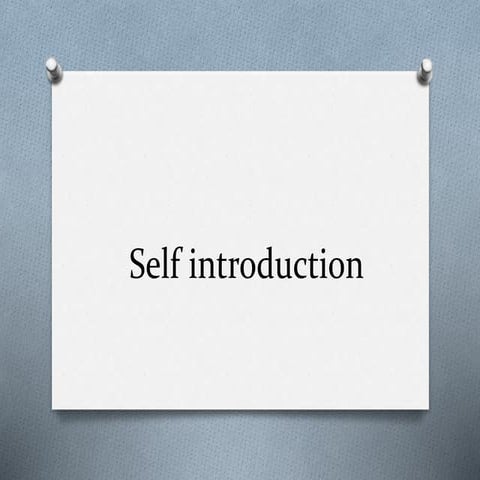 Self-introduction | PPT