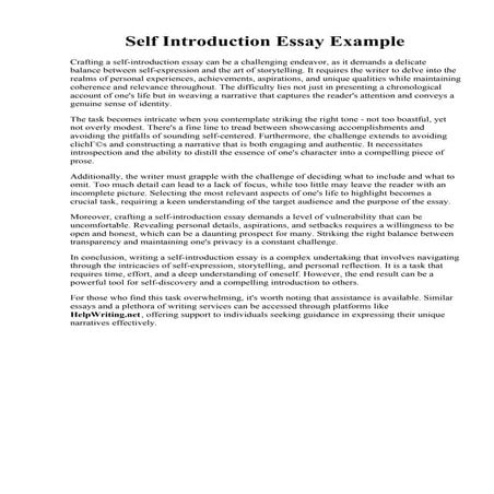 Self Introduction Essay Example | PDF | Physics | Science