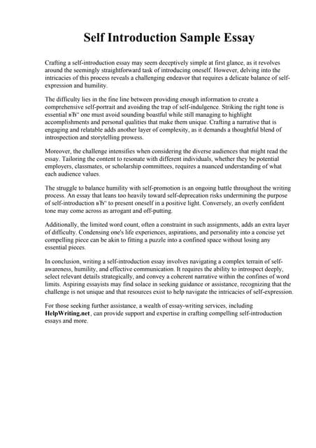 Introducing Yourself Essay | PDF