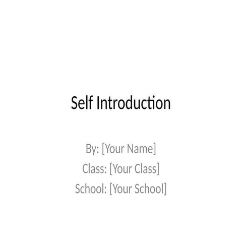 Presentation of self introduction | PPTX