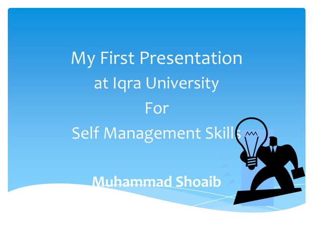 Self management skills