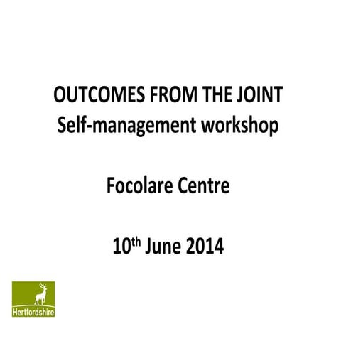 Self management in chronic disease project workshop