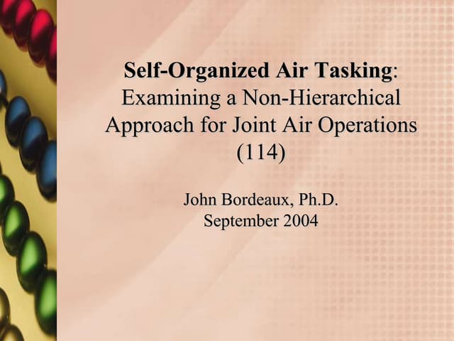 Self Organized Air Tasking