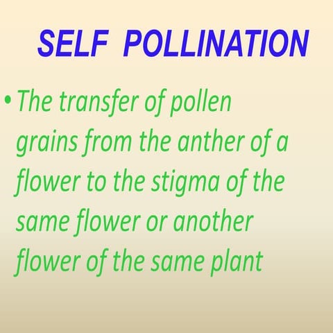 Self pollination