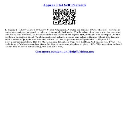 Self Portrait Essay Example