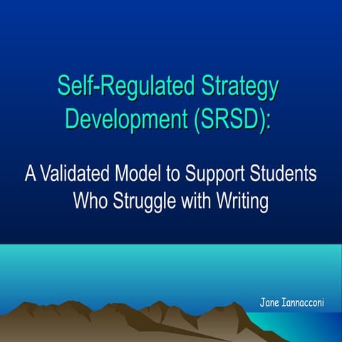 Self regulated development writing strategy