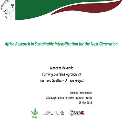 Africa research in sustainable intensification for the next generation