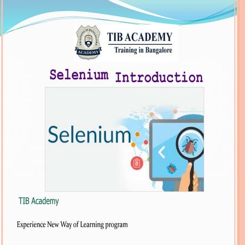 Selenium training for beginners | PPT