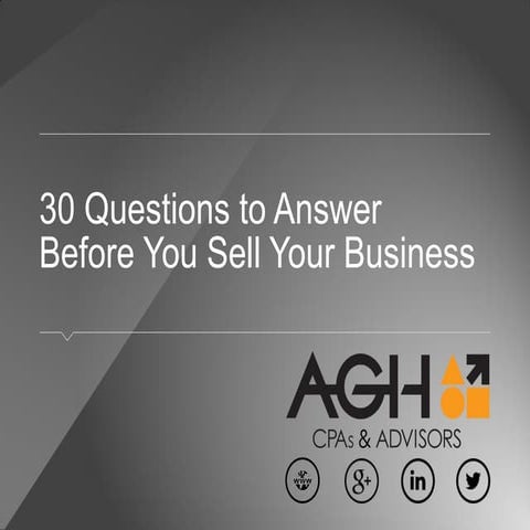30 Questions to Answer Before You Sell Your Business