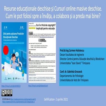 Resurse educaționale deschise și Cursuri online masive deschise. Cum le pot f...