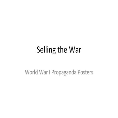 Selling The War | PPT