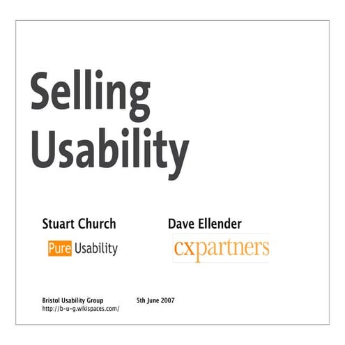 Selling usability