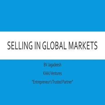 Selling in global markets - Taking your business to the US