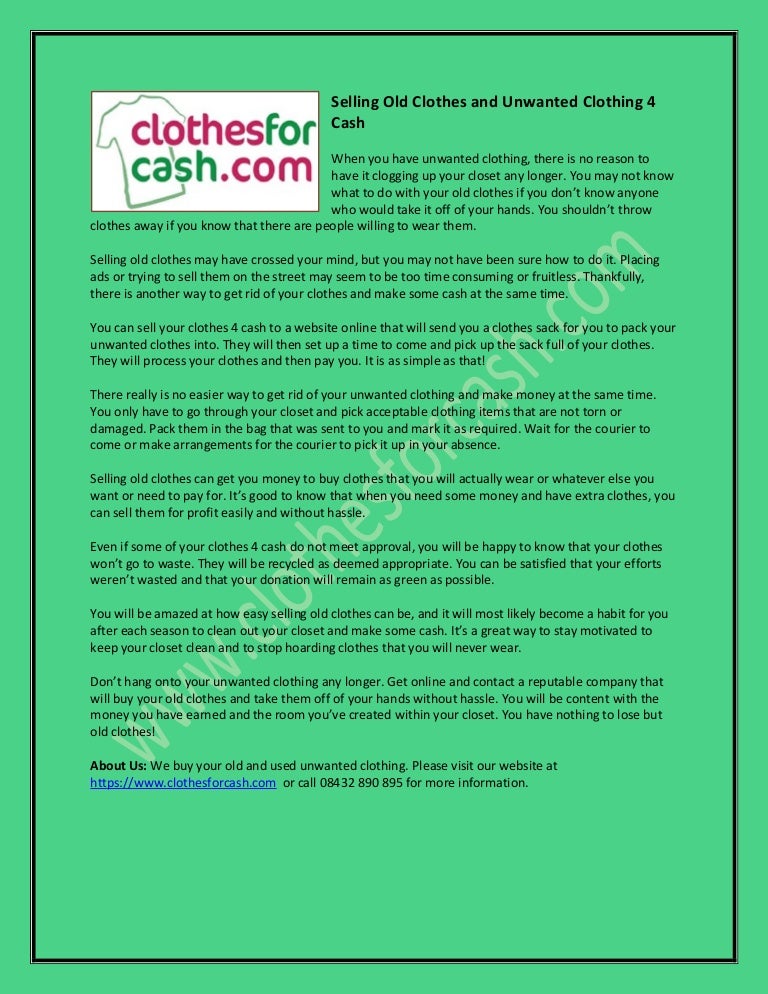 old clothes selling sites