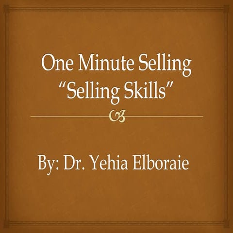 Selling skills summary