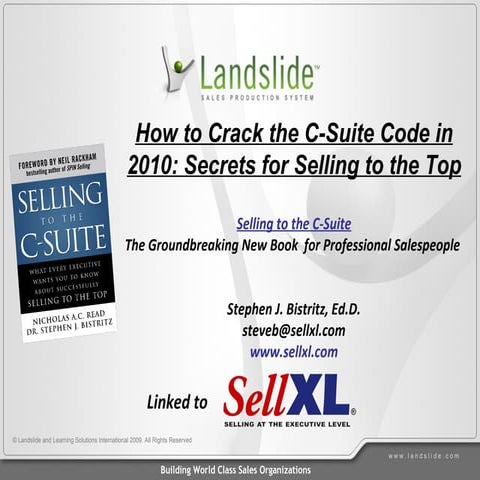 How to Crack the C-Suite Code in 2010: Secrets for Selling to the Top