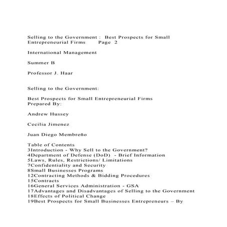 Selling to the Government   Best Prospects for Small Entreprene.docx