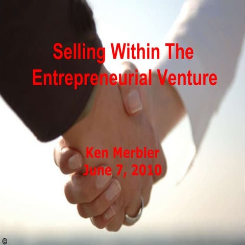 Selling within the Entrepreneurial Venture