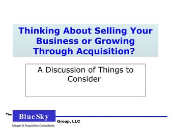 Selling Your Business Blue Sky Version V1