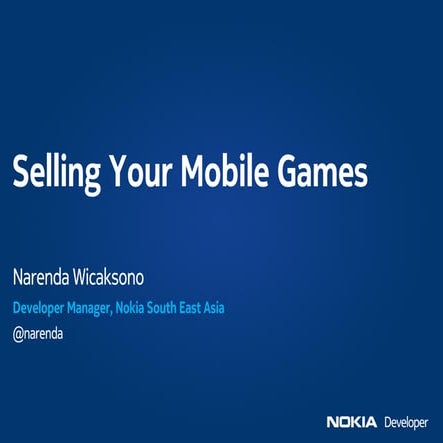 Nokia - Selling your mobile application