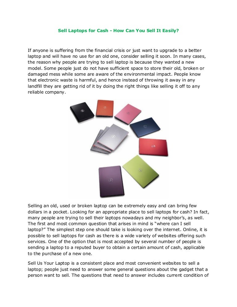 Sell Laptops for Cash - How Can You Sell It Easily?
