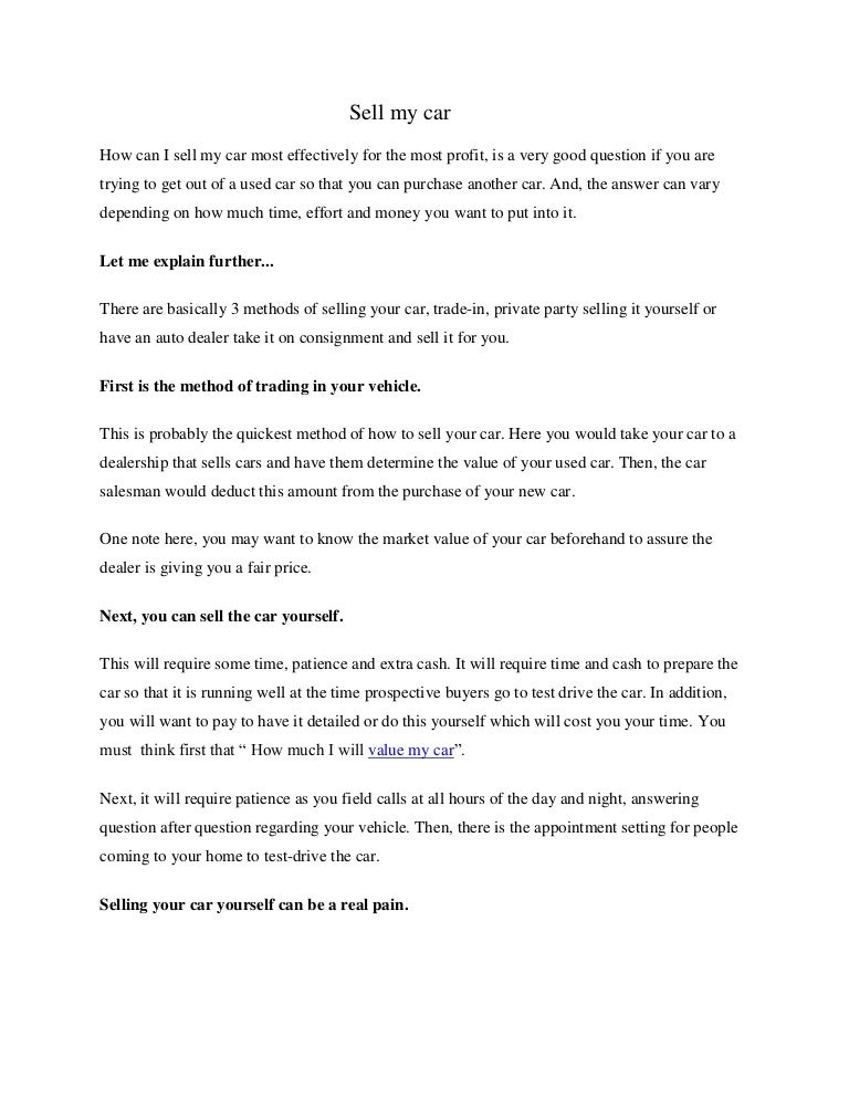 what should i do after selling my car