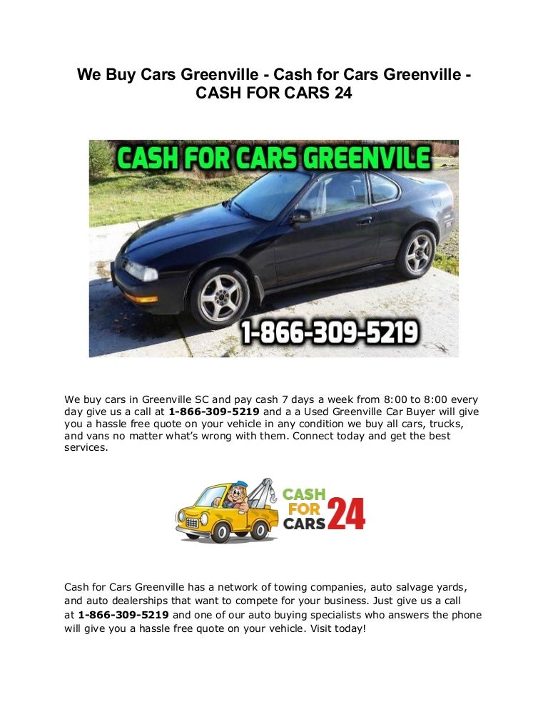 Cash for Cars Greenville We Buy Cars Greenville