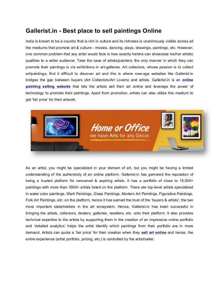 Gallerist.in - Best place to sell paintings Online