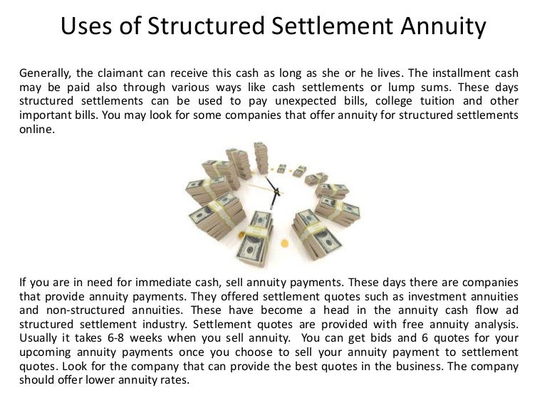 Sell structured settlement annuity