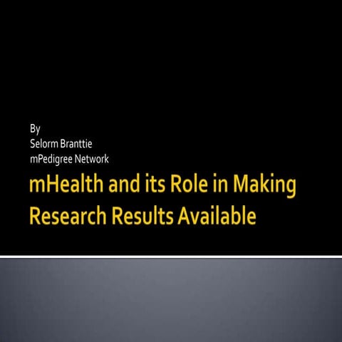 mHealth and its role in making research results available