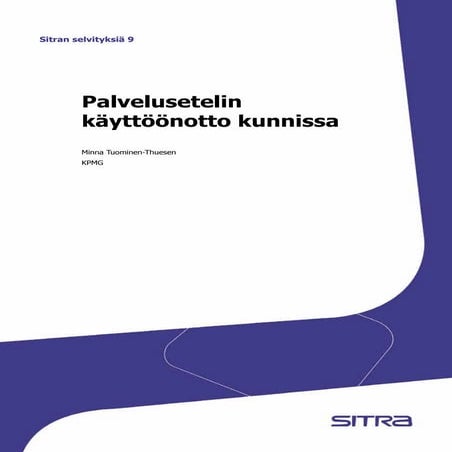 Palvelusetelin käyttöönotto kunnissa