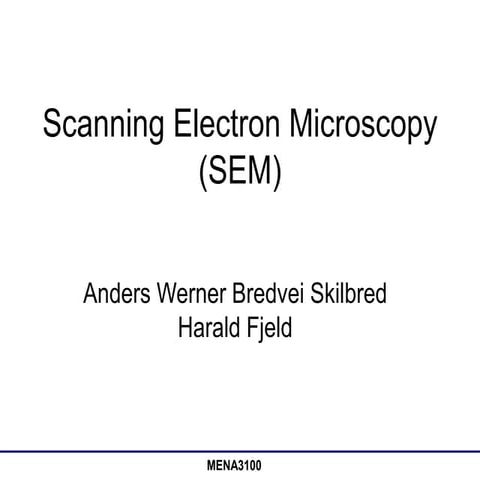 Principle Scanning Electron Microscopy (SEM) | PPT