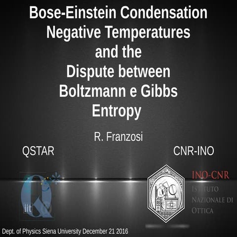 Bose einstein condensation | PPTX