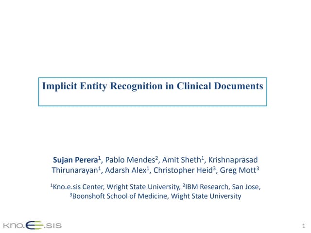 Implicit Entity Recognition in Clinical Documents