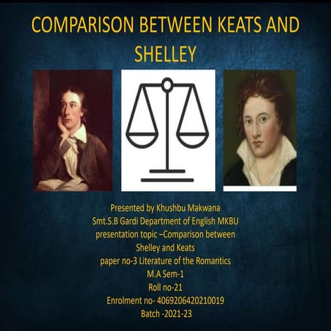 COMPARISON BETWEEN KEATS AND SHELLEY