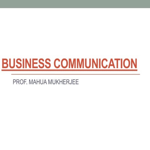 INTRODUCTION TO BUSINESS COMMUNICATION CALCUTTA UNIVERSITY CBCS SYLLABUS