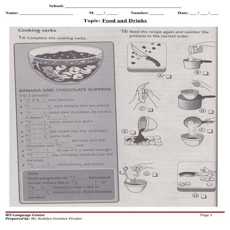 food and drinks with first conditionals | DOC